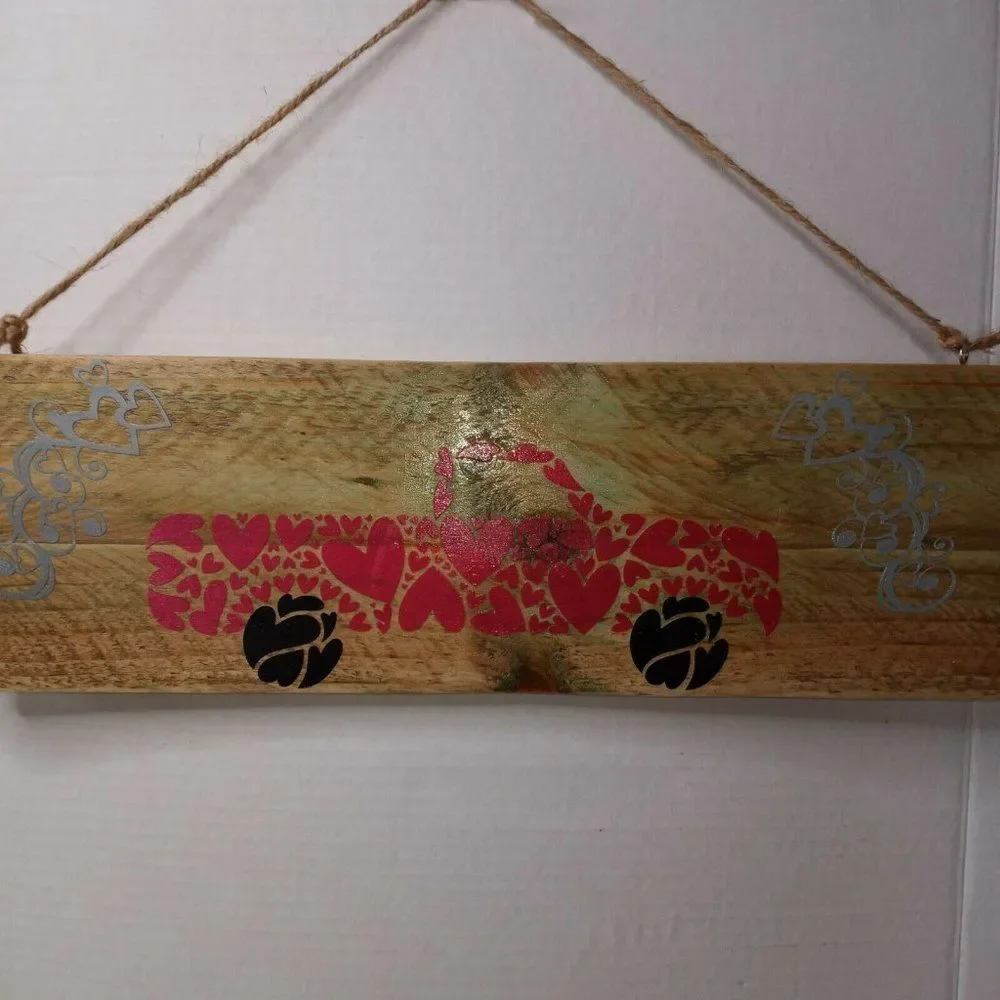 Truck Of Hearts Love Truck Decor Wall Hanging